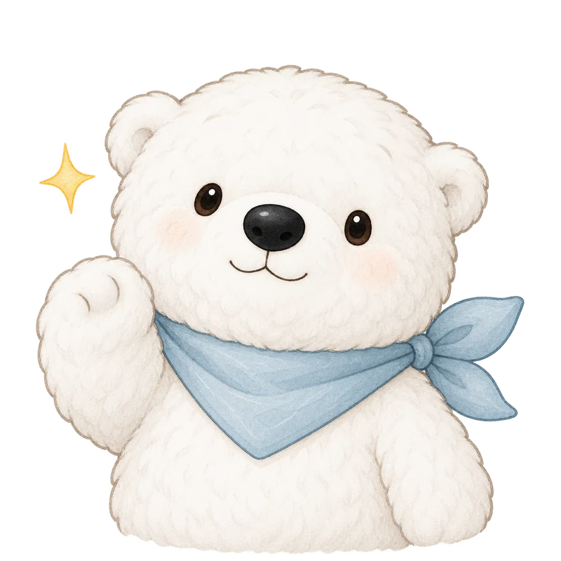 手を振る白くまのだいふく
